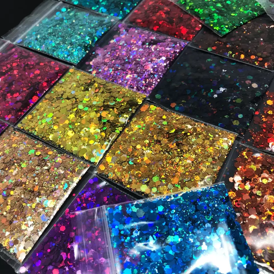 Hot selling Holographic polyester solid chunky mix glitter