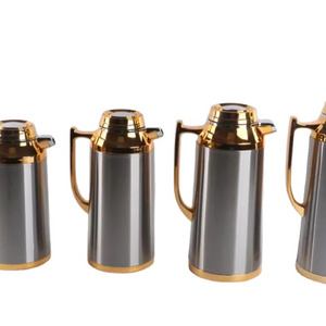 Colors Wholesale Arabic Coffee Pot 1L 1.3L 1.6L 1.9L Wholes  Arabic Coffee Dallah And Tea Flask with gold Handle