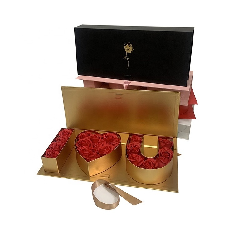 2024 Happy Mother's Day I Love You Letter Rectangle Flower Box Eternal Soap with Hand Gift Box valentine's day gift ideas 2024