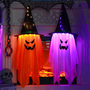 Holiday Lamp Garden Decoration Outdoor Holiday Halloween Decoration Halloween LED Lights Wizard Hat Hanging Lights