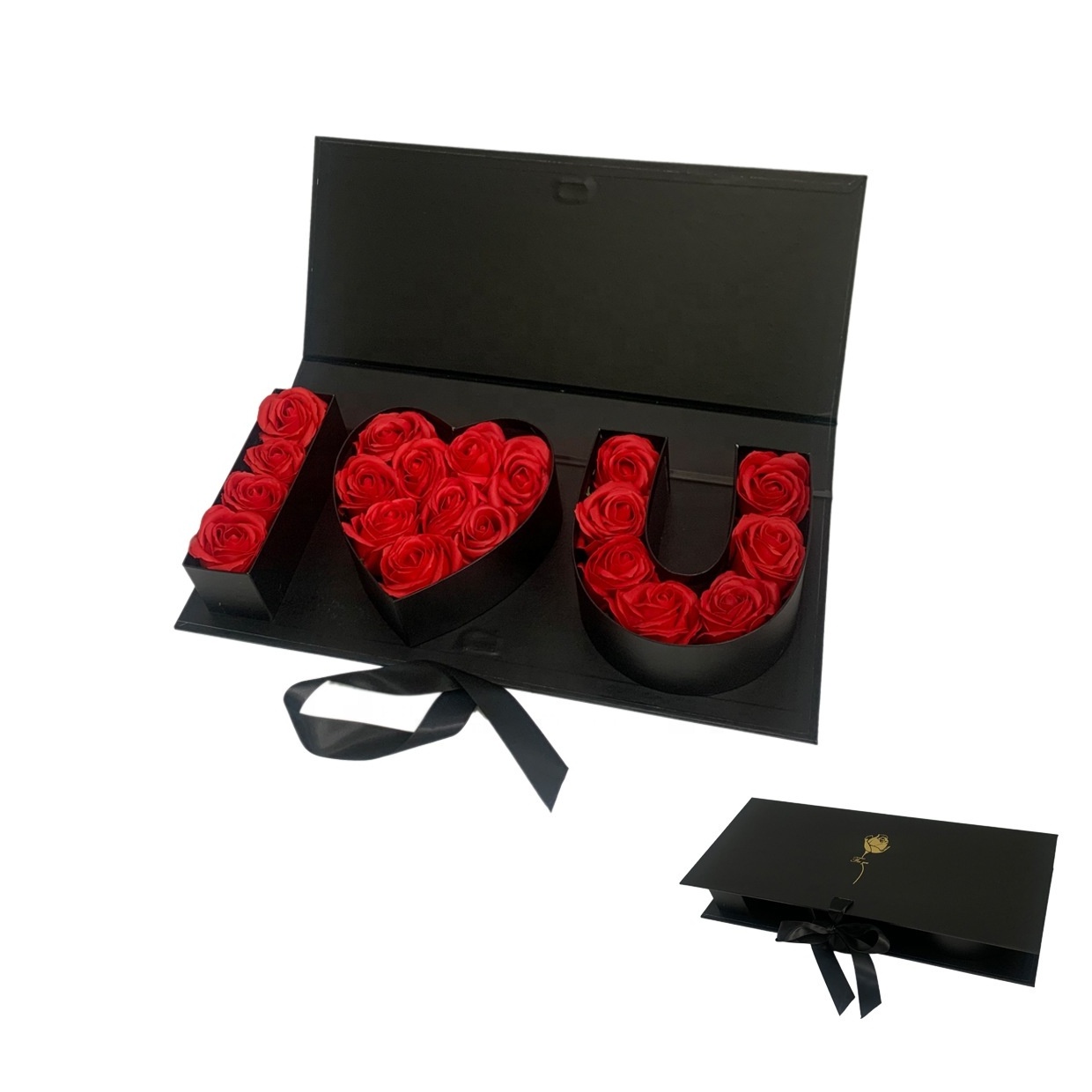 2024 Happy Mother's Day I Love You Letter Rectangle Flower Box Eternal Soap with Hand Gift Box valentine's day gift ideas 2024