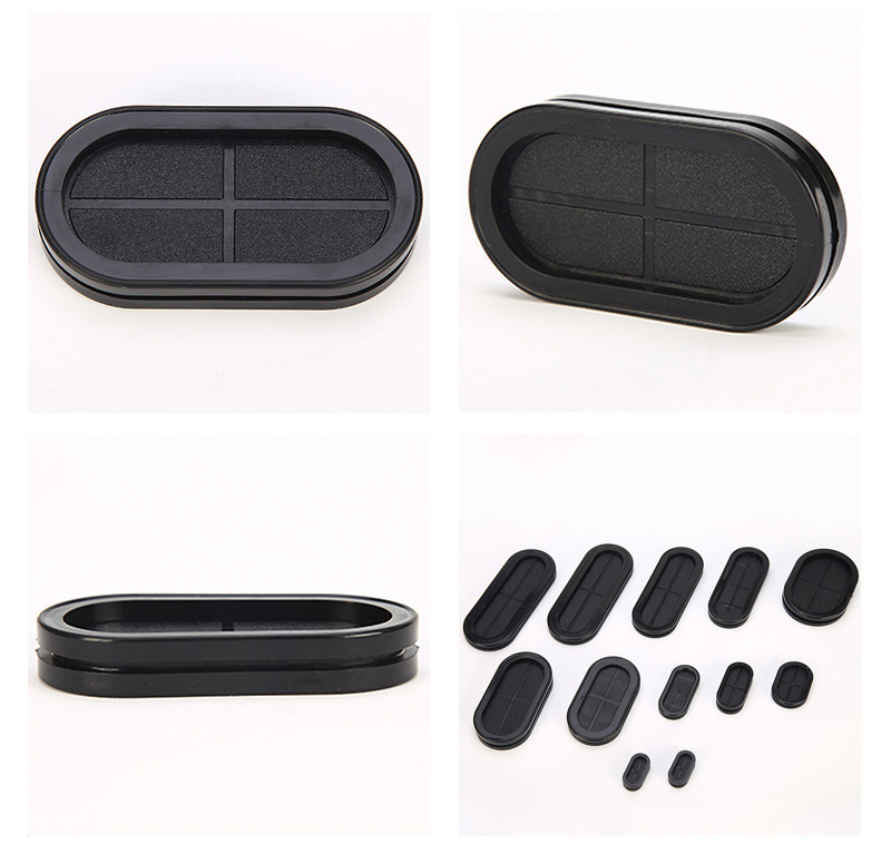 IP67 Waterproof EPDM Rubber Grommet for Cable Custom Black Oval Silicone Rubber Grommet For Equipment Gasket Seal