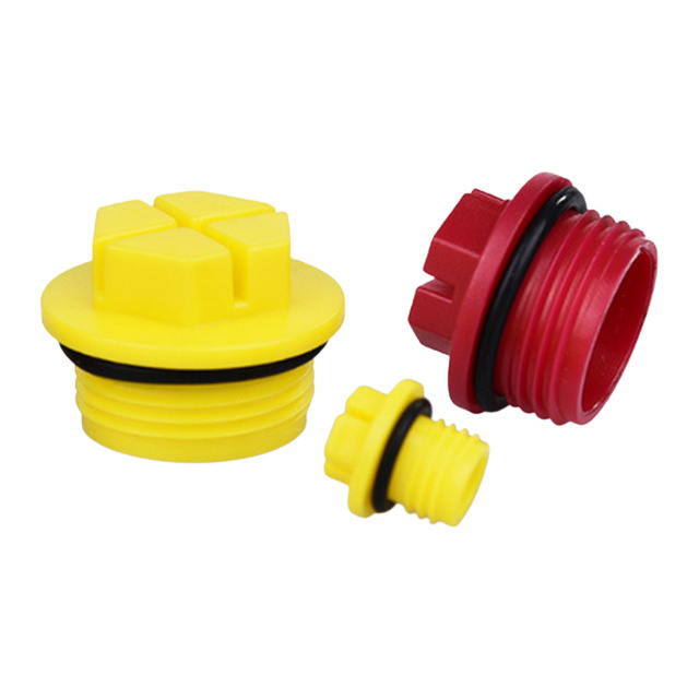 Black,Red,Yellow Hex Design Plastic Male Threaded Sealing Plug Cap M24,M26,M36,M40 HDPE Plug For Pipe