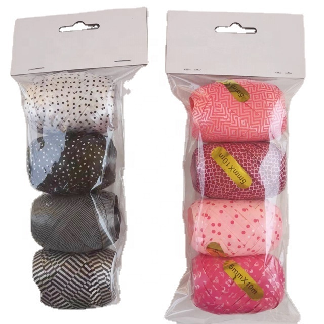 Cheap Plastic Gift Packaging Ribbon Roll For Packing Decoration with ploy bag