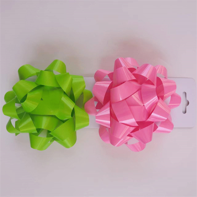 2024 Cheap plastic curling ribbon egg and star bow on back card for gift wrapping