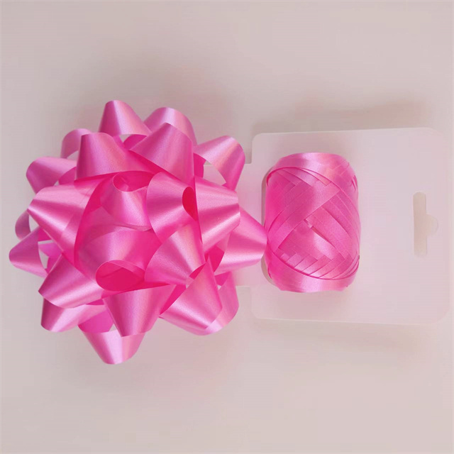 2024 Cheap plastic curling ribbon egg and star bow on back card for gift wrapping