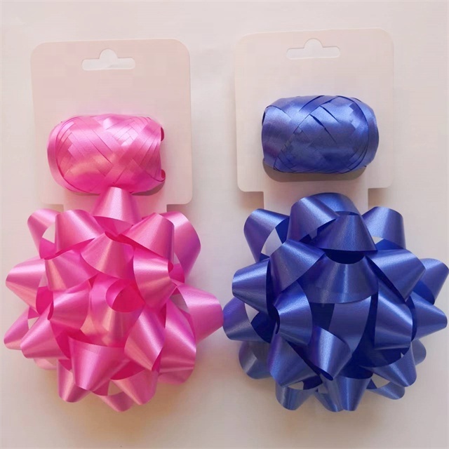 2024 Manufacturer plastic curling ribbon egg and star bow on back card