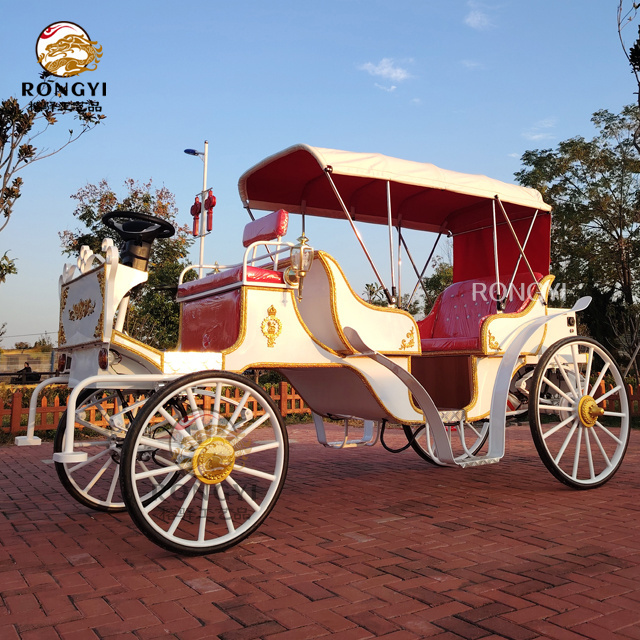 hot sale park  tourist horse carriage factory price /high quality electric sightseeing horse carriage with double-row