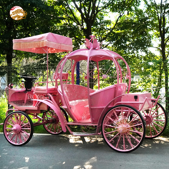 Customized Pink Electric Cinderella Pumpkin Horse Cart/Wedding wagon/horseless pumpkin carriage