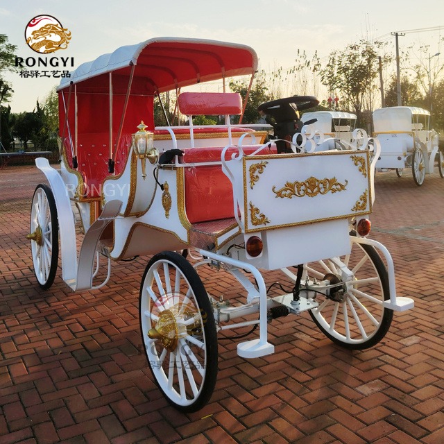 hot sale park  tourist horse carriage factory price /high quality electric sightseeing horse carriage with double-row