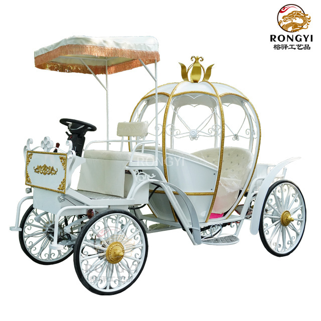 Hot sale Wedding Horse Cart Manufacturer/Large Pink Wedding Decorative Cinderella Electric Pumpkin horse carriage