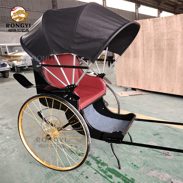 Classic Black ancient jinrikisha/Singapore Passenger Rickshaw/OEM newest taxi Pedicab Bicycle Tricycle Rickshaw