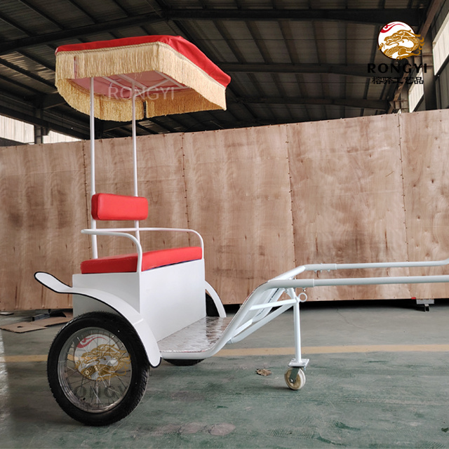 Luxury two wheel leisure white wagon cart/Factory Price Mini Sulky/horse wagon for backdrop decoration/2 passengers surrey