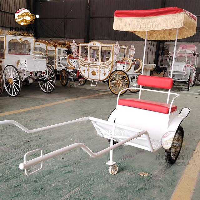 Luxury two wheel leisure white wagon cart/Factory Price Mini Sulky/horse wagon for backdrop decoration/2 passengers surrey