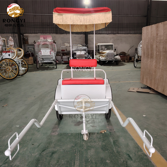 Luxury two wheel leisure white wagon cart/Factory Price Mini Sulky/horse wagon for backdrop decoration/2 passengers surrey