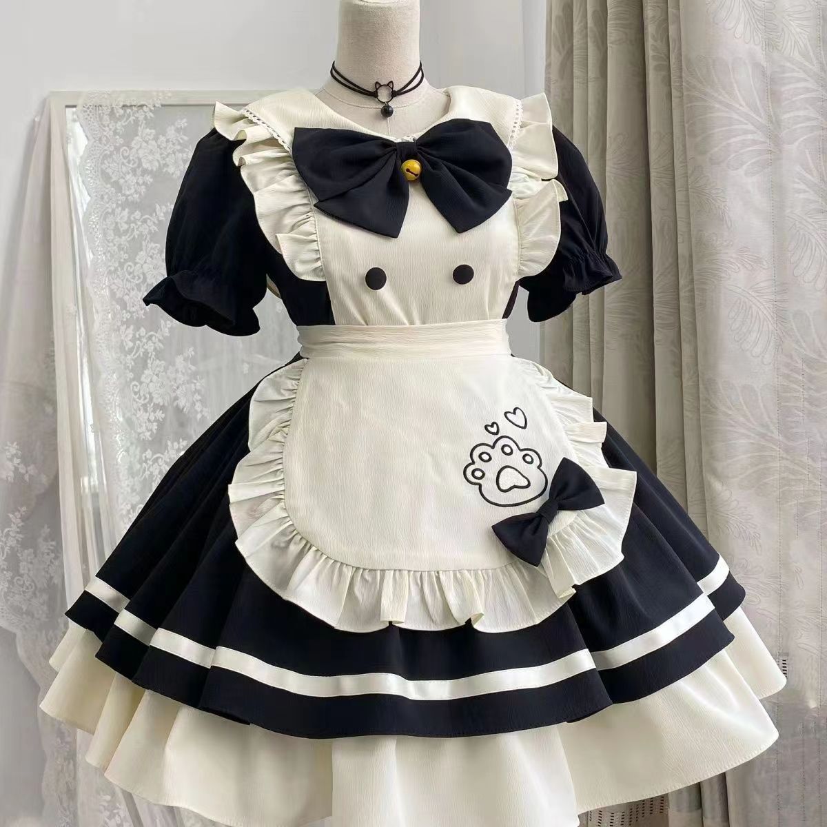 blue cosplay cute style dress skirt Maid Dress party stage Anime maid dress