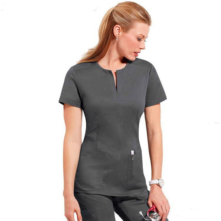 grey black fashion sexy spandex elastic Stretch suit designs for women medical nurse scrub