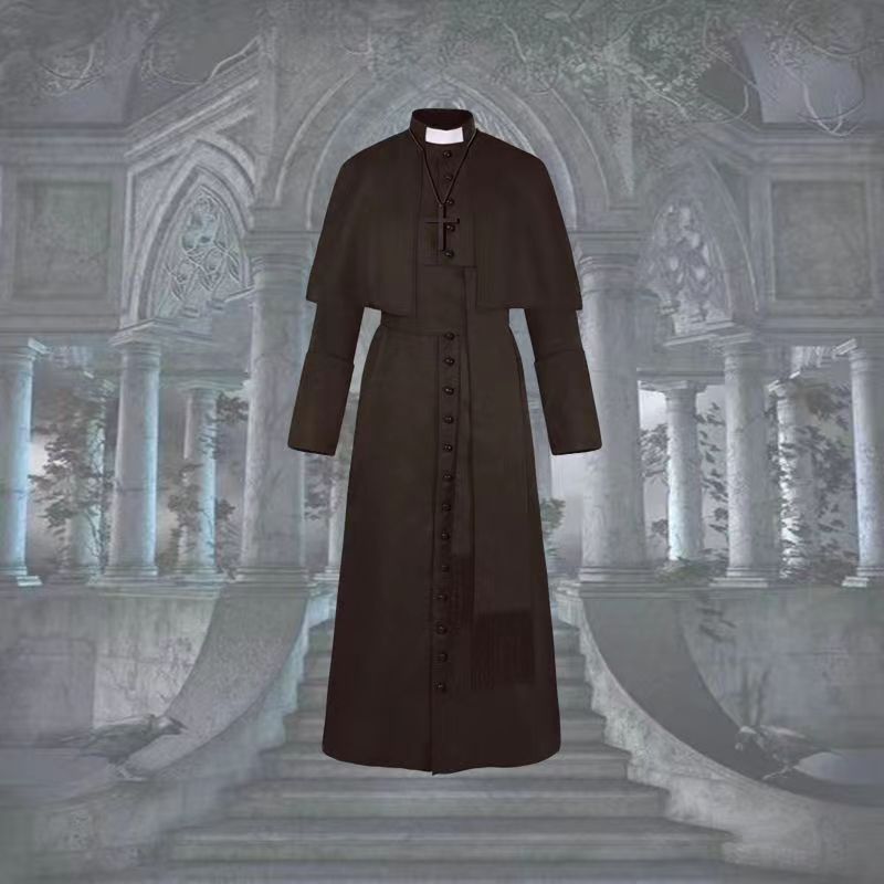 Medieval retro church clerical uniform Adult priest shawl robe Monastery uniform