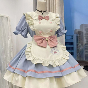 blue cosplay cute style dress skirt Maid Dress party stage Anime maid dress