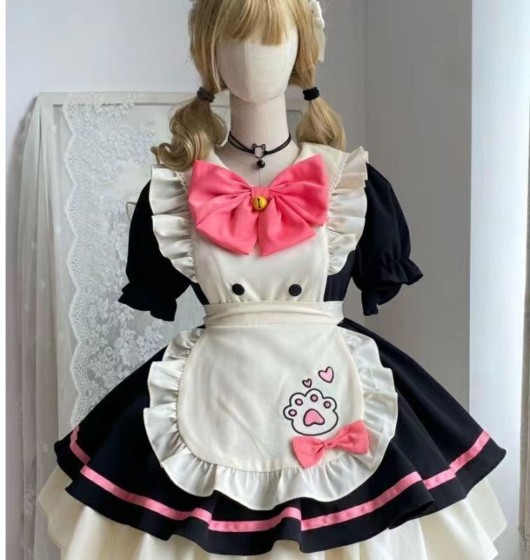 blue cosplay cute style dress skirt Maid Dress party stage Anime maid dress