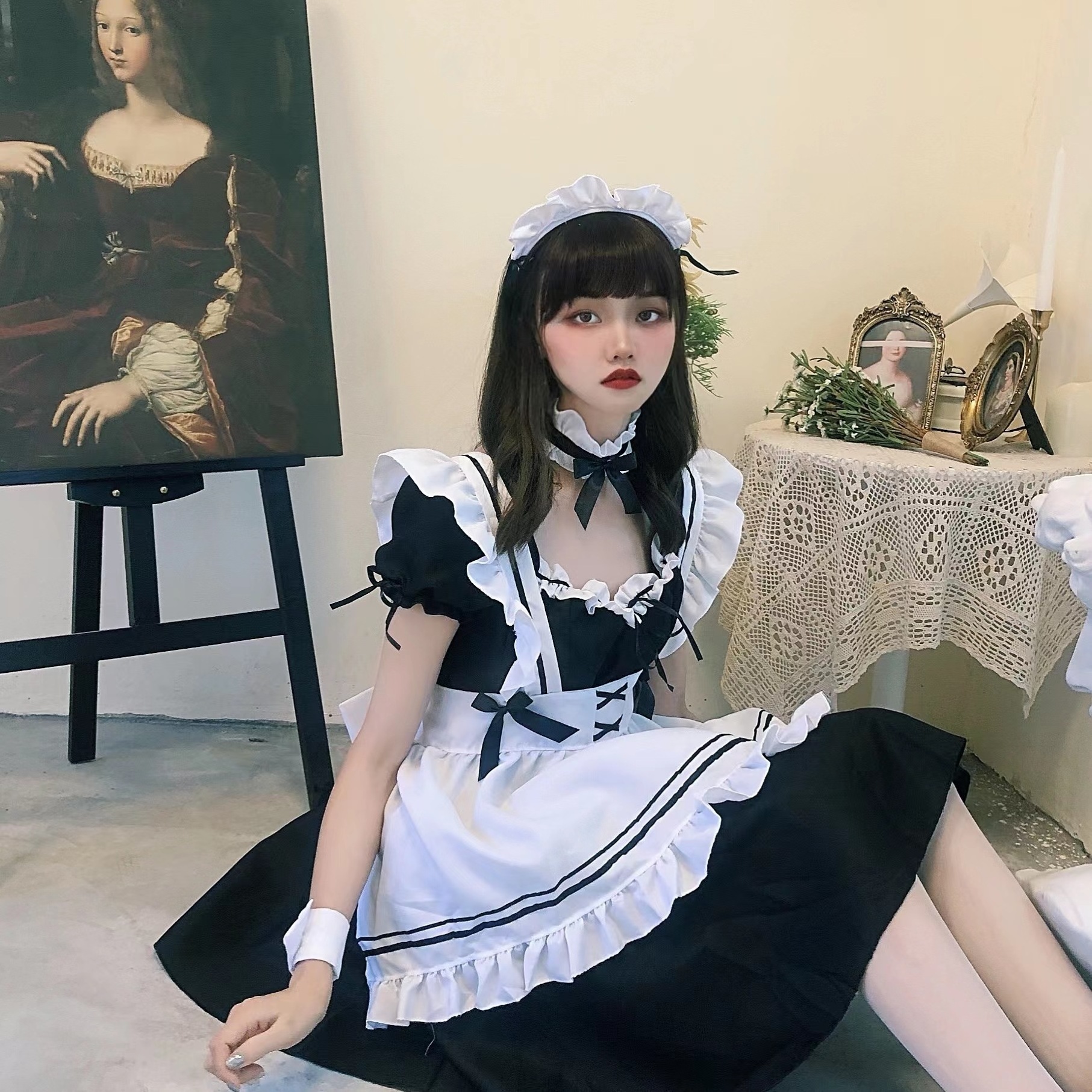 cosplay cute style dress skirt Maid Dress party stage Anime maid dress