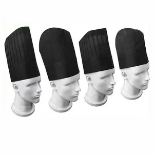 black Non-woven disposable chef hat chef cap cook hat