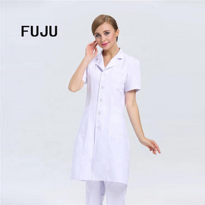 100%Cotton thicker hospital staff unisex gender white doctor nurse cotton uniform dress smock medical surgical lab coat for sale