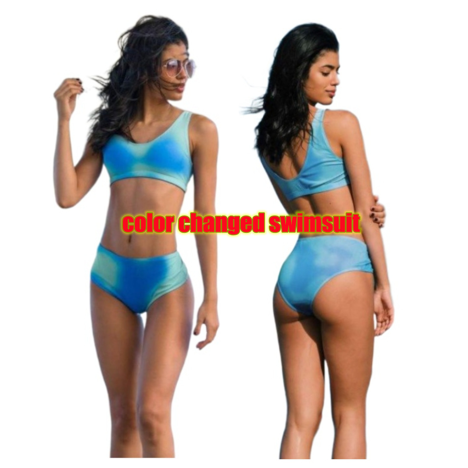 Women's New Color Changing One Piece Swimsuit For Women Sexy Swimsuit Two Pieces Bathing Suit New Fabric Color Changed Swimwear