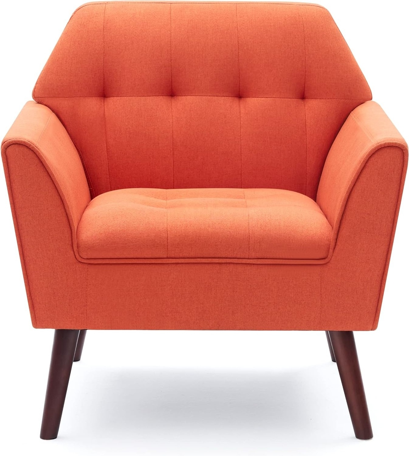 Accent Chairs for Bedroom Midcentury Modern Accent Arm Chair for Living Room Reading Chair Upholstered Single Sofa Orange