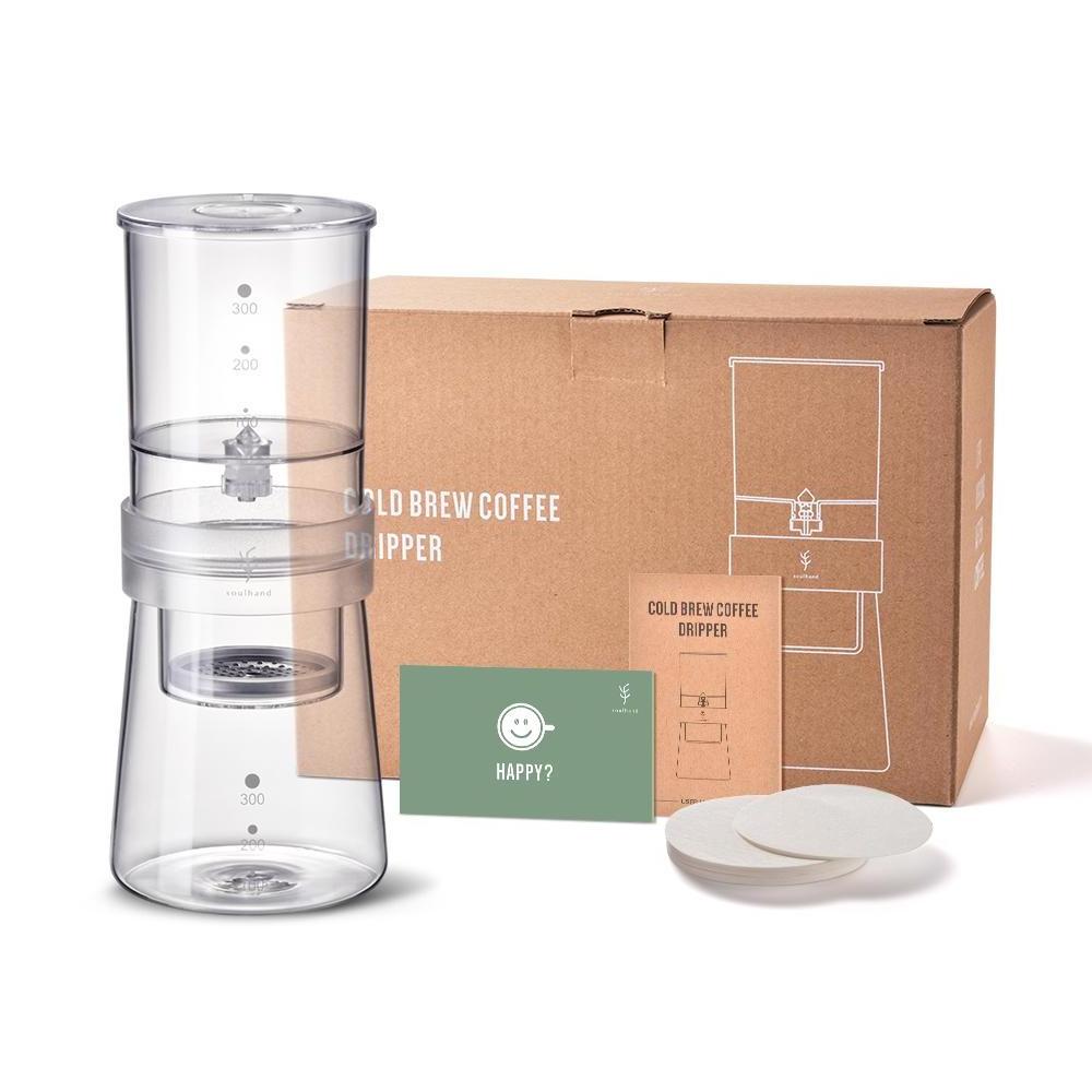 Soulhand Drip Coffee Maker Glass Jar Sustainable Glass Transparent With Lid Straight Cup Dripper Coffee Maker For Ice Drip