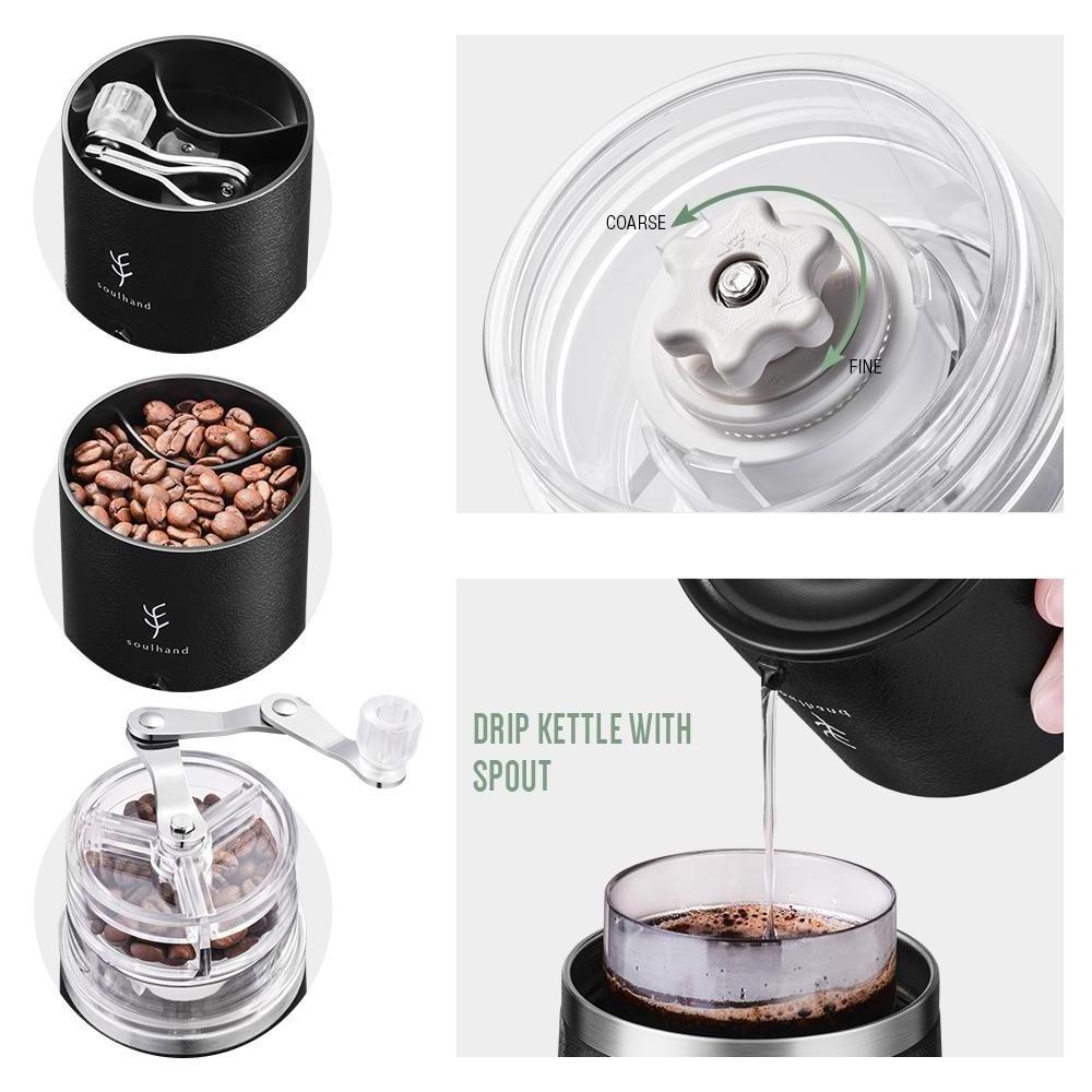 Best Selling Classic Stainless Steel Adjustable Grinding Thickness Manual Usb Electric 5 In 1 Coffee Grinders For Travel