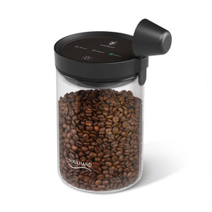 Custom Design Premium Stainless Steel 30Kpa Vacuum Pressure One Button Operation  Vacuum Coffee Canister For Gift