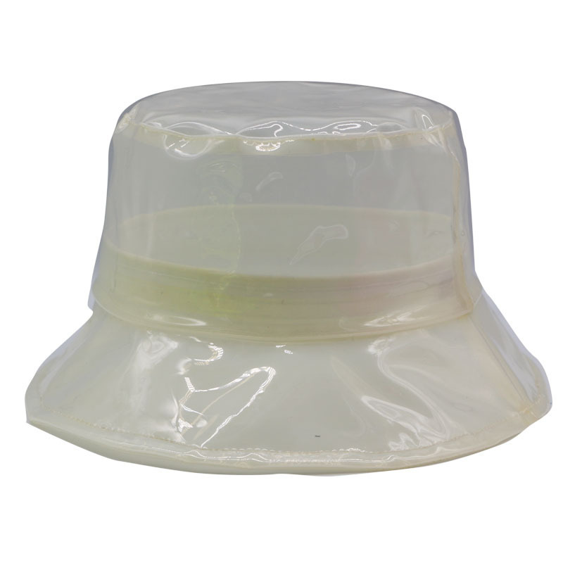 Transparent PVC Rain Hat,Women Soft Plastic Clear Headgear Sun Visor Cap PVC Transparent Jelly Bucket Hat