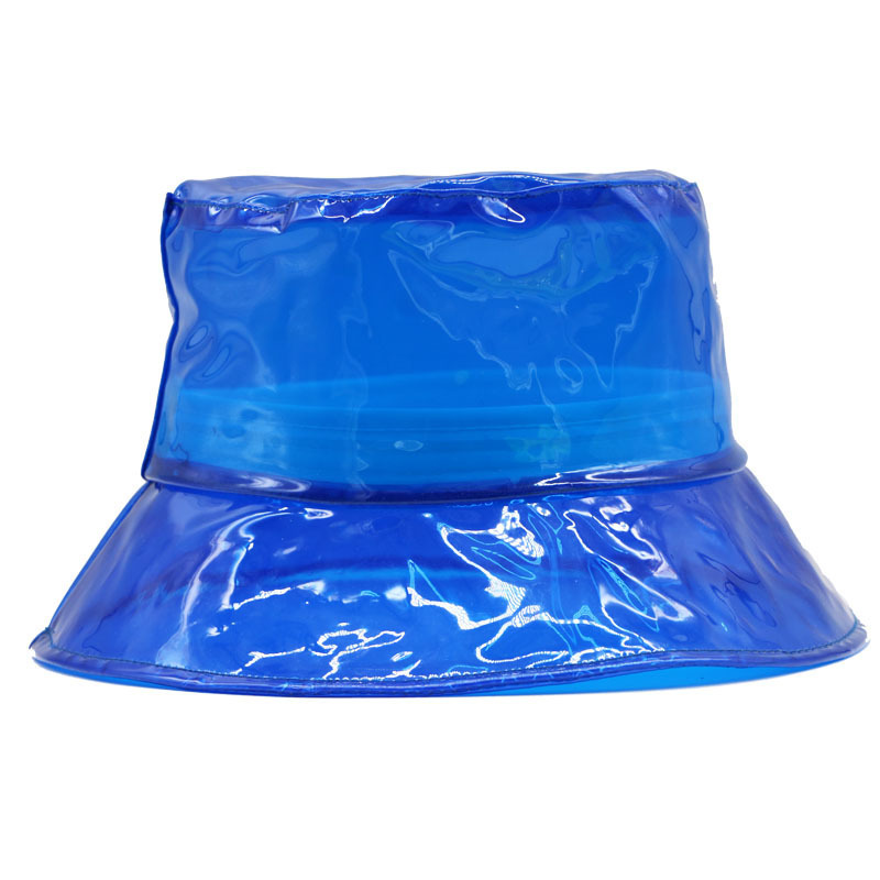 Transparent PVC Rain Hat,Women Soft Plastic Clear Headgear Sun Visor Cap PVC Transparent Jelly Bucket Hat