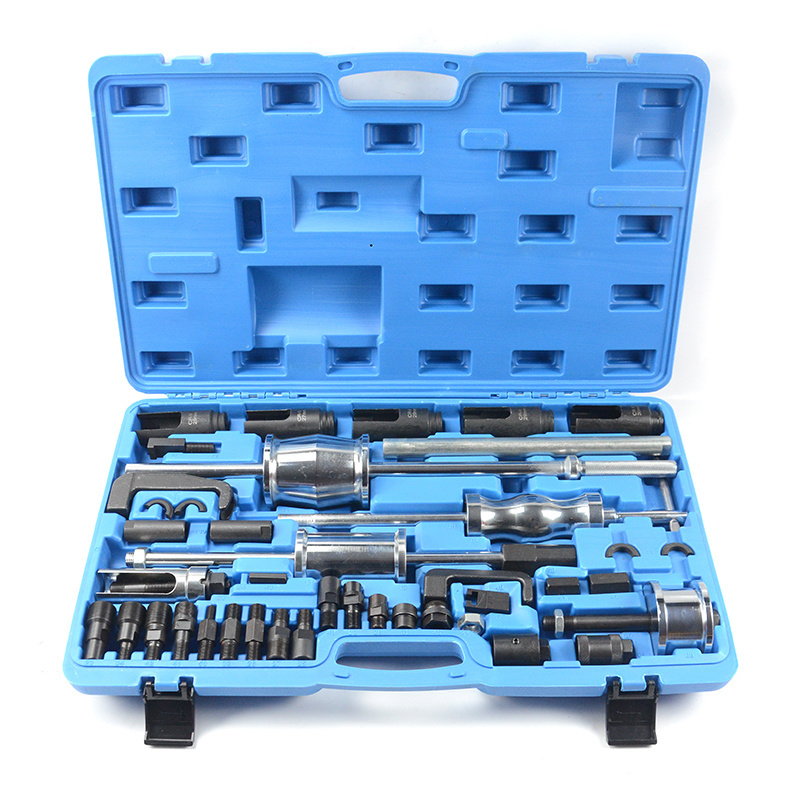 40PCS Universal Master Diesel Engine Injector Extractor Removal Slide Hammer Bearing Puller Tool Kit for Automotive Tools