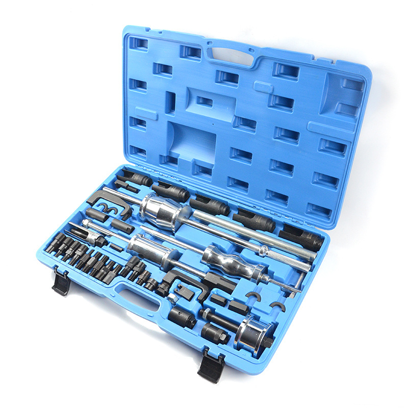 40PCS Universal Master Diesel Engine Injector Extractor Removal Slide Hammer Bearing Puller Tool Kit for Automotive Tools