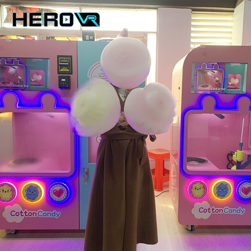 Commercial Portable Pink Floss Beauty Cotton Candy Vending Machine For Kids Party Rental