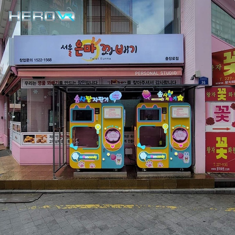 HEROVR Outdoor Cheap Purchase Wifi Control Automatic Digital Kids Candy Cotton Vending Machine For Usa