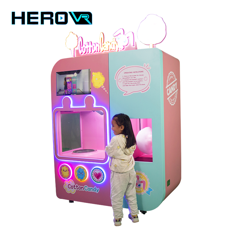 Commercial Portable Pink Floss Beauty Cotton Candy Vending Machine For Kids Party Rental