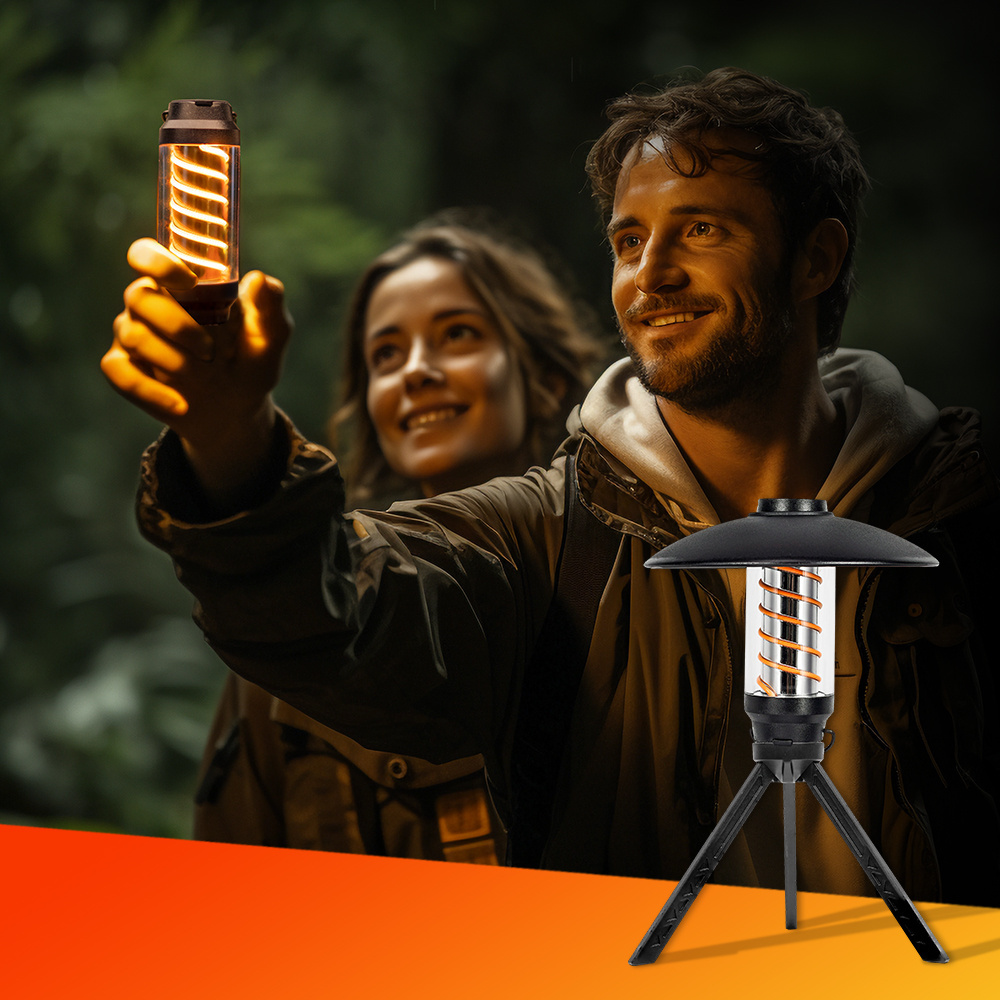 New Design Rechargeable Tent LED Retro Camping Lantern Camping Light Stick Lamp for Outdoor