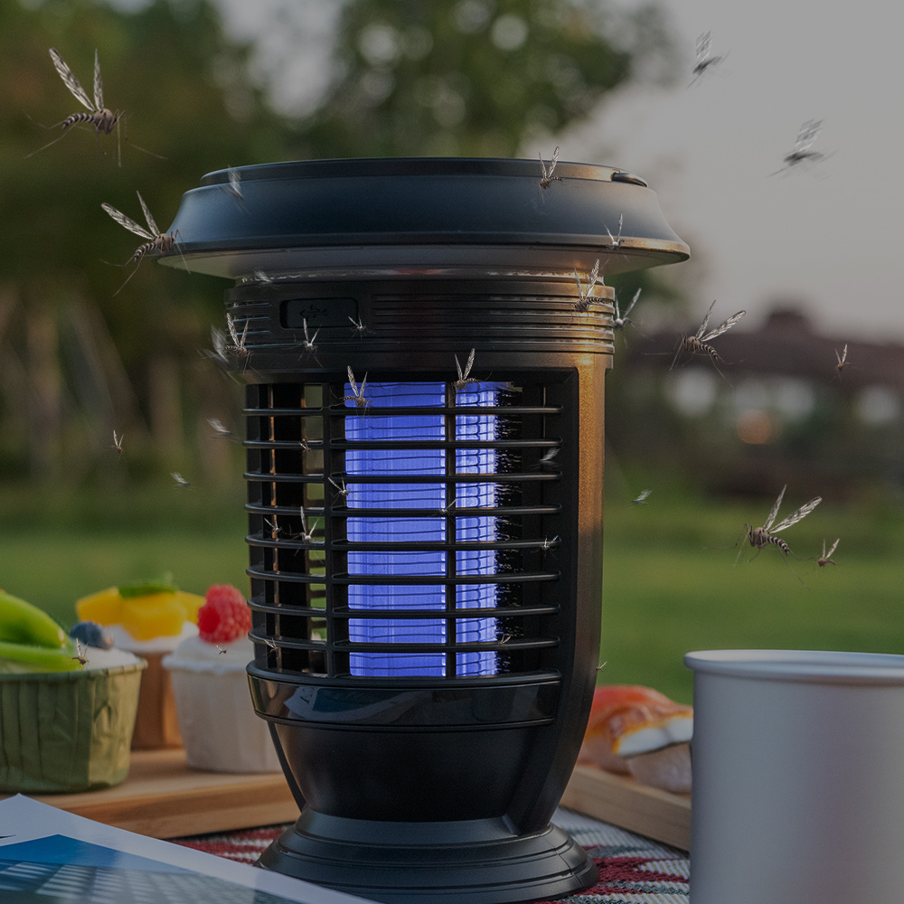 solar insect killer lamp bug zapper 2 in 1 rechargeable electric solar ...