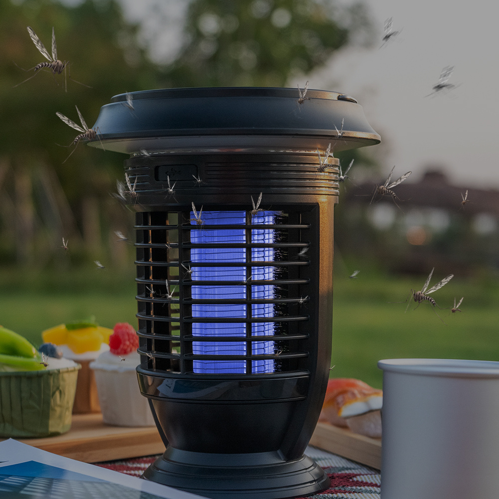 solar insect killer lamp bug zapper 2 in 1 rechargeable electric solar mosquito killer