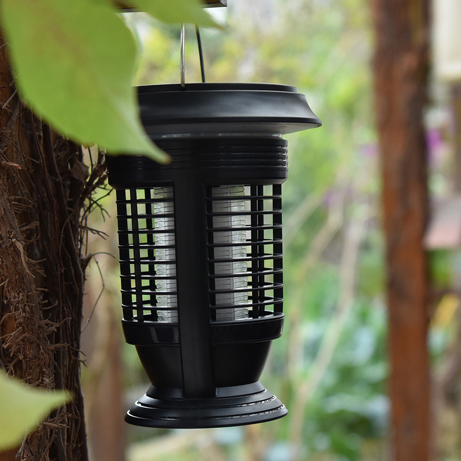 NEW IMPROVED Solar powered outdoor dual modes cordless bug zapper mosquito killer light