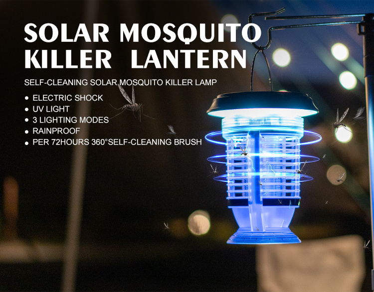 solar insect killer lamp bug zapper 2 in 1 rechargeable electric solar mosquito killer