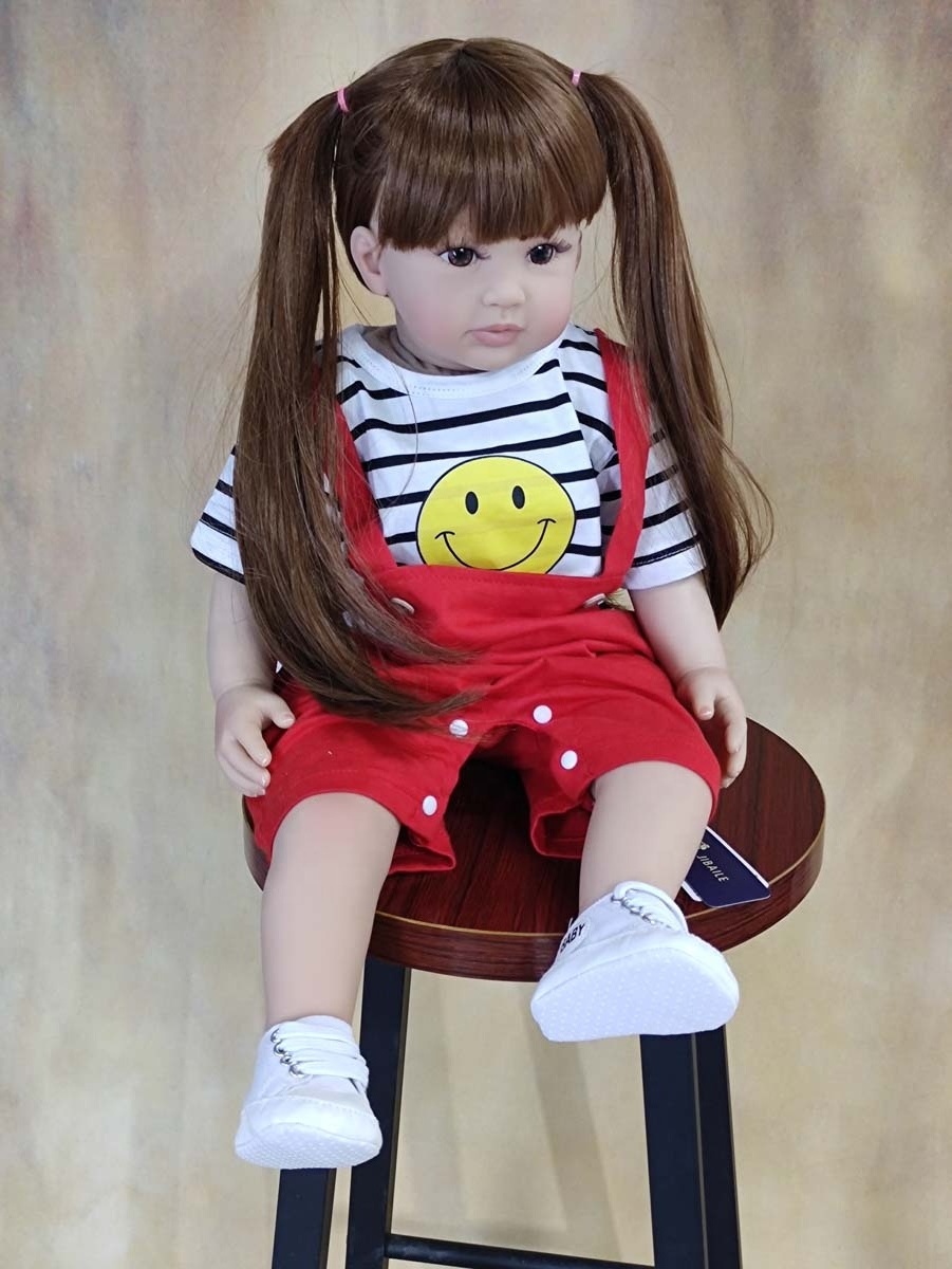 Beautiful Big Size American Girl Stuffed Cotton Newborn Toddler Reborn Dolls Silicone Baby Doll For Girl