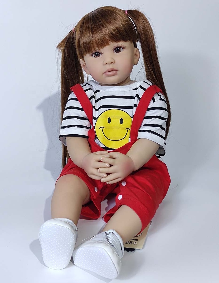 Beautiful Big Size American Girl Stuffed Cotton Newborn Toddler Reborn Dolls Silicone Baby Doll For Girl