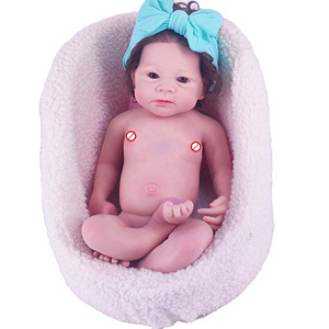 New Arrival Realistic 45 Cm Real Newborn Doll Long Hair Lifelike Soft Silicone Reborn Baby Doll