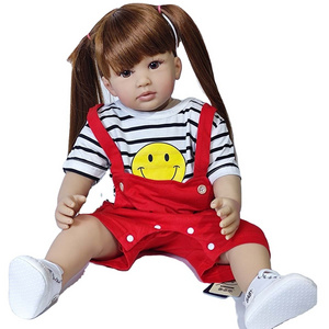 Beautiful Big Size American Girl Stuffed Cotton Newborn Toddler Reborn Dolls Silicone Baby Doll For Girl