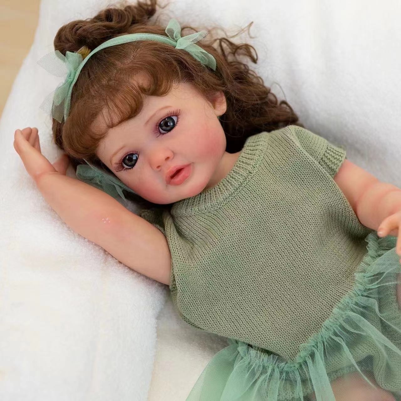 Soft Toy 22Inch Bebe Reborn De Silicone Solid 55 Cm Newborn Silicone Reborn Baby Dolls For Sale