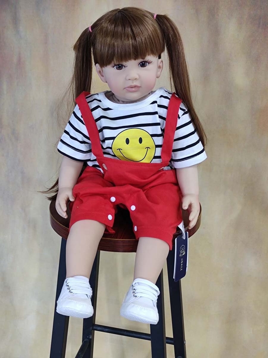 Beautiful Big Size American Girl Stuffed Cotton Newborn Toddler Reborn Dolls Silicone Baby Doll For Girl